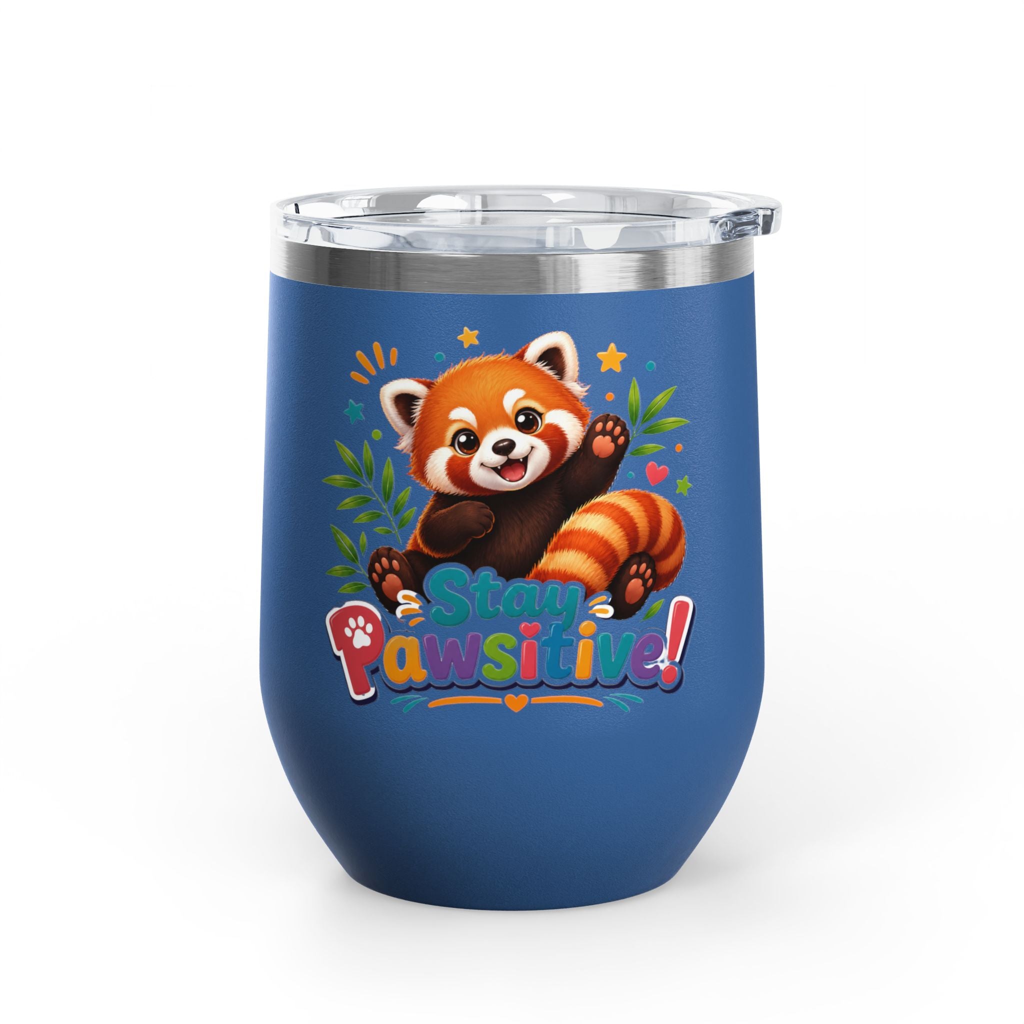 Stay Pawsitive Red Panda Tumbler — 12oz Insulated Cute Animal Gift