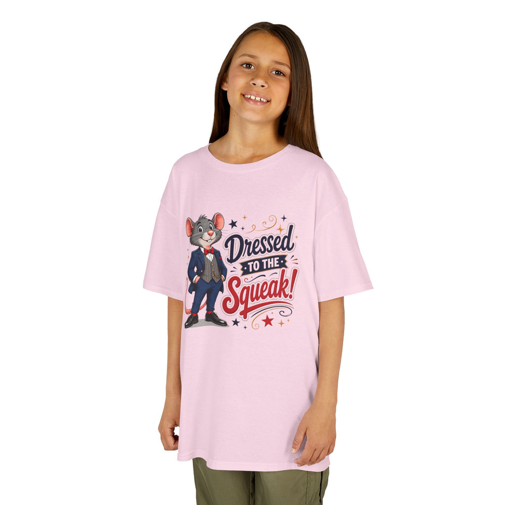 Kids Tee — "Dressed to the Squeak" Cartoon Mouse Graphic