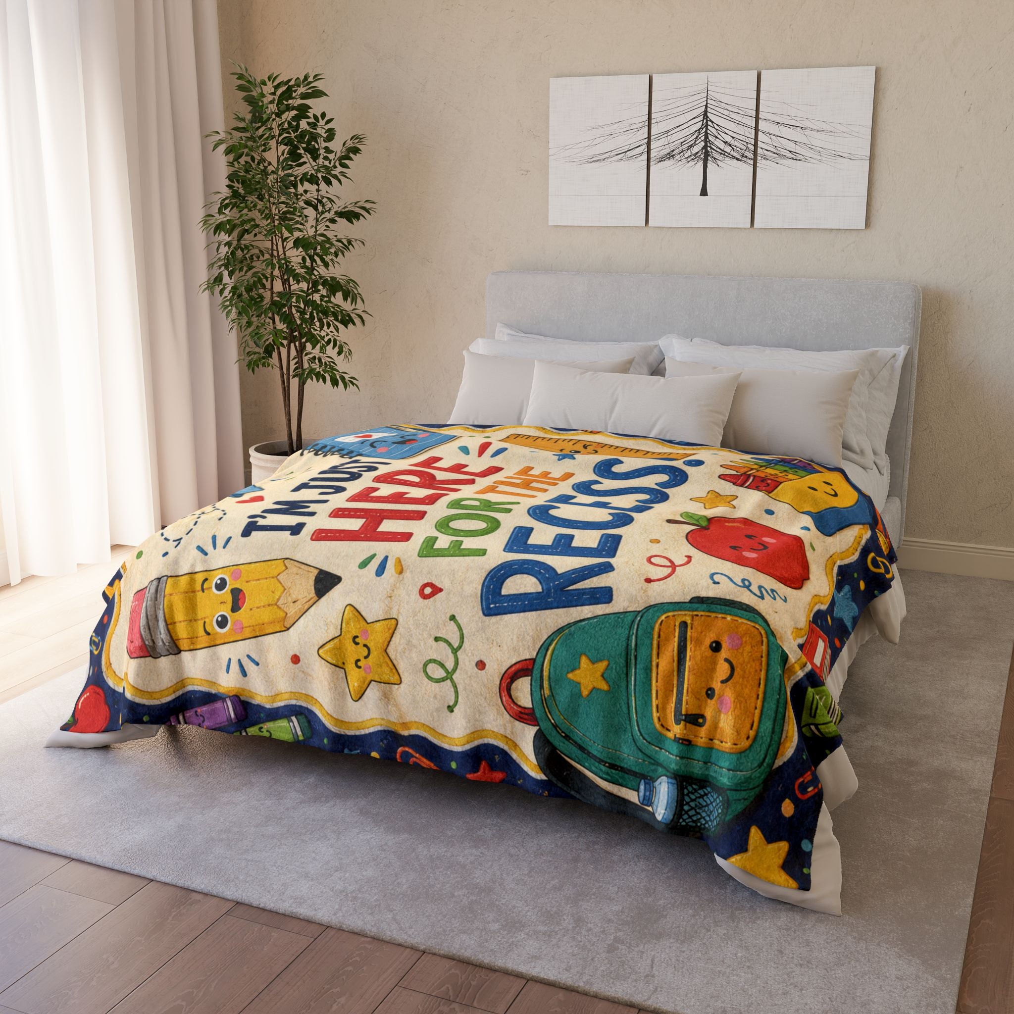 I’m Just Here For The Recess Blanket | School Kids Classroom Throw