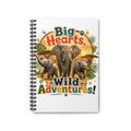 Spiral Notebook — "Big Hearts, Wild Adventures!" Elephant Safari Journal