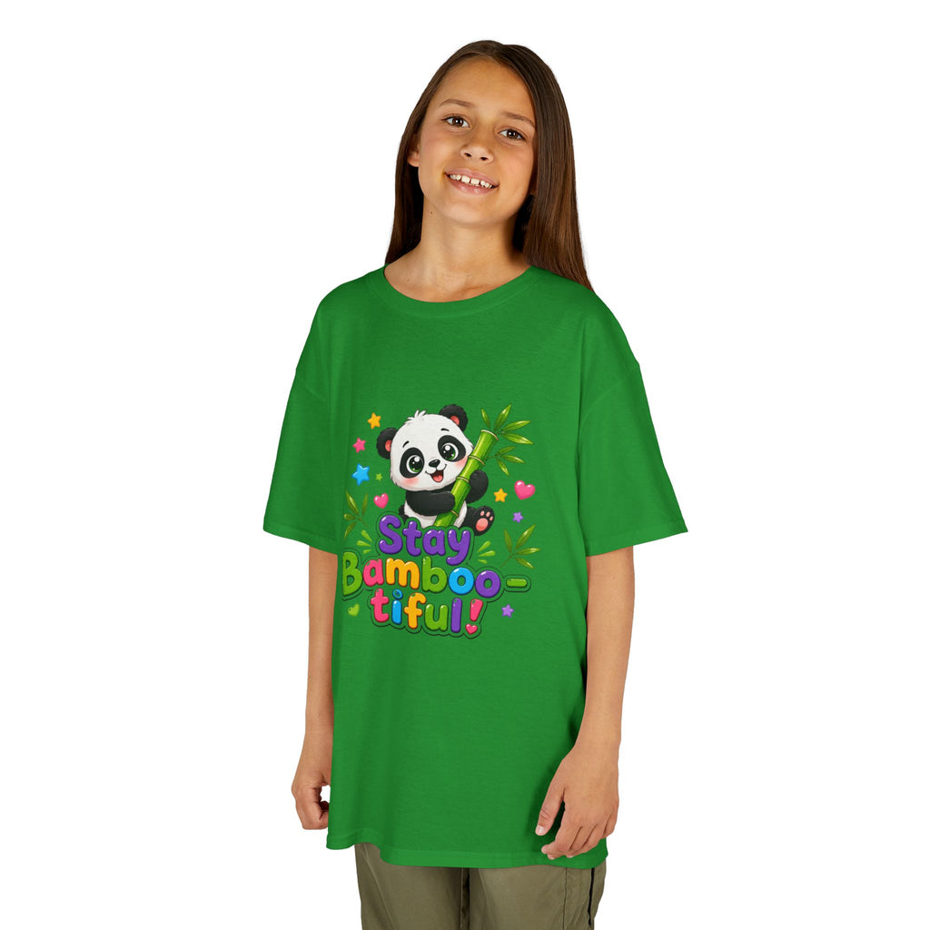Kids Panda 'Stay Bambootiful!' T-Shirt — Cute Bamboo Forest Tee for Boys & Girls