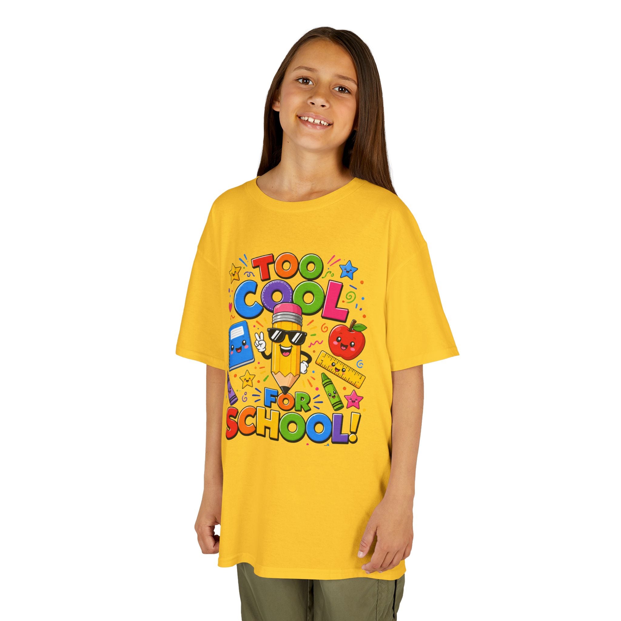 Too Cool For School Kids Tee | Cute Pencil School Supplies Back to School