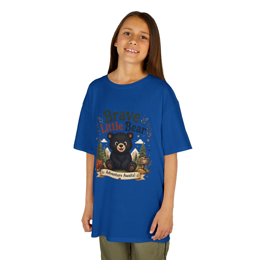Kids Tee — "Brave Little Bear" Adventure Graphic Shirt