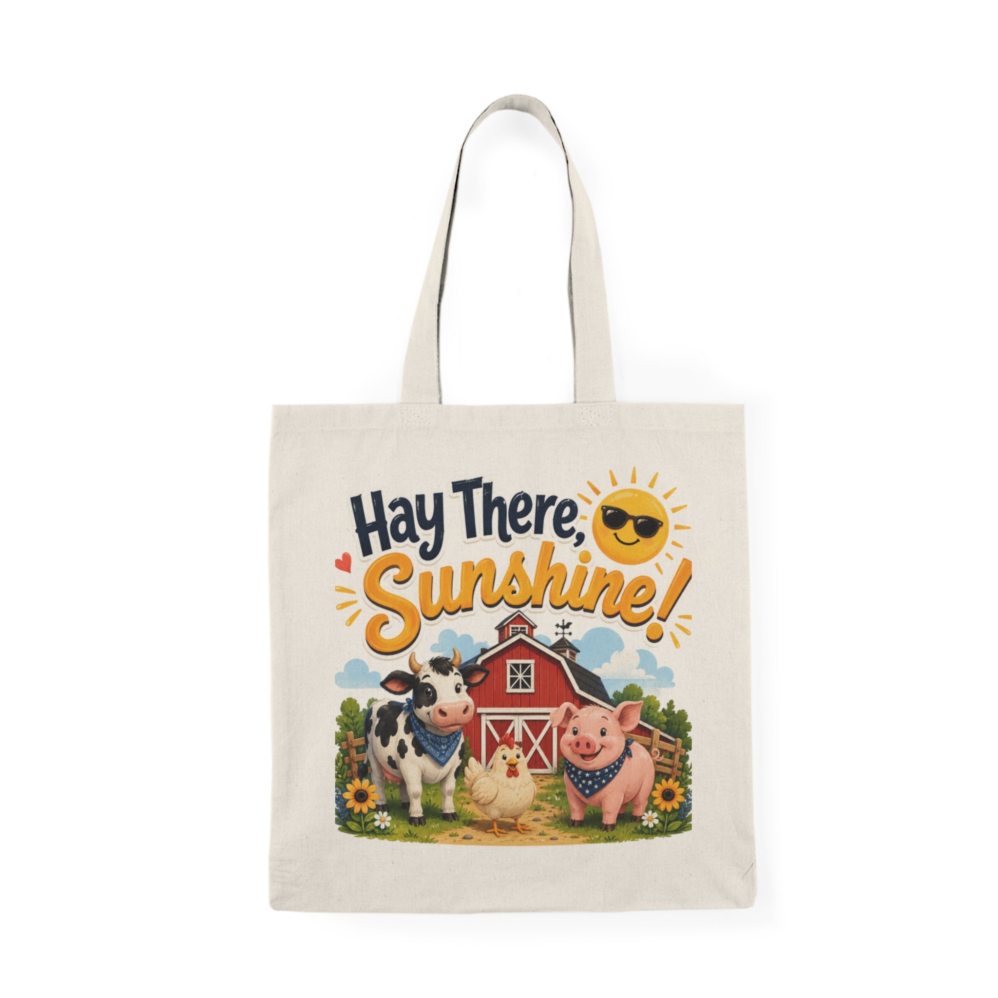 Hay There Sunshine! Farm Animals Natural Cotton Tote Bag