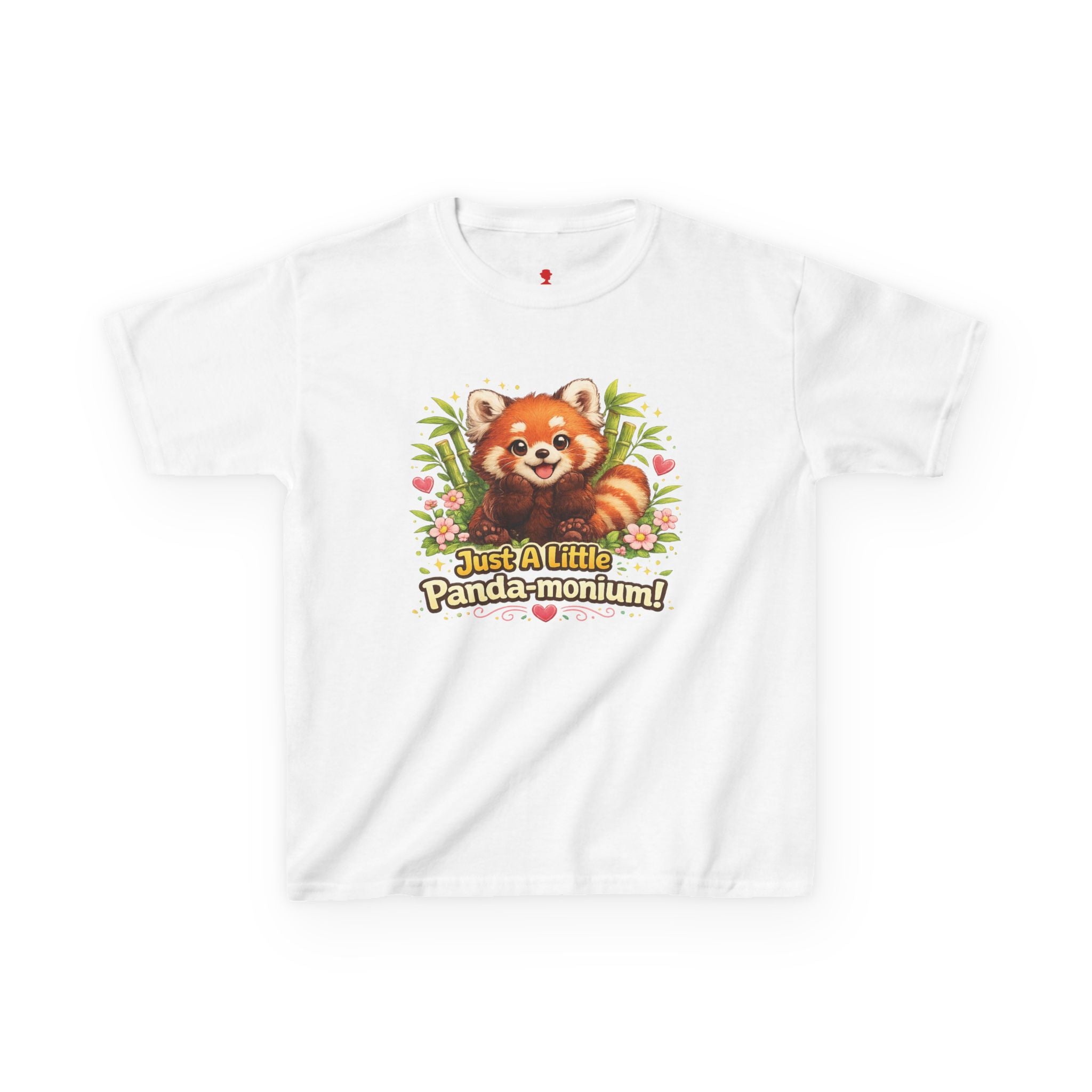 Red Panda Illustration Kids T-Shirt | "Just A Little Panda-monium"