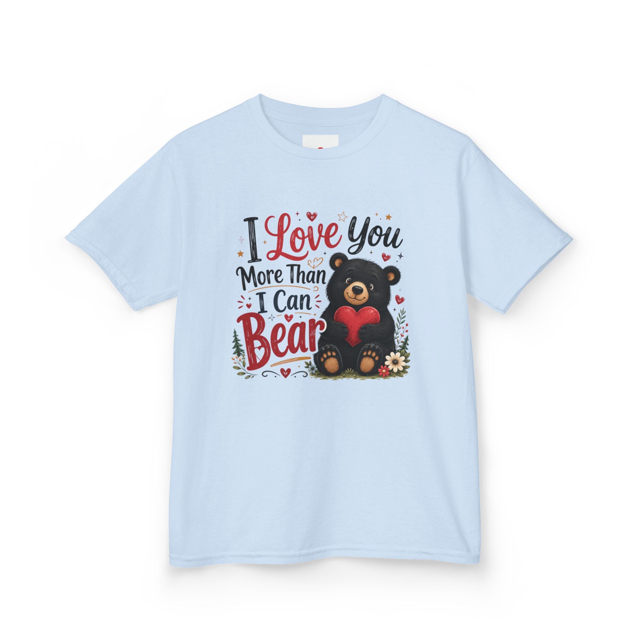 Kids T-Shirt - "I Love You More Than I Can Bear" Cute Bear Valentine Tee