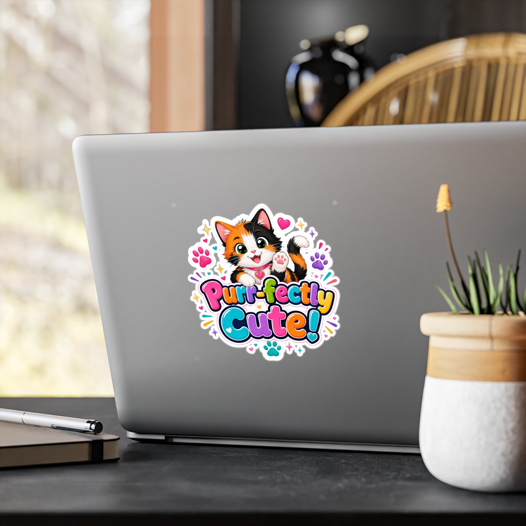 Purr-fectly Cute! Cat Kiss-Cut Vinyl Sticker