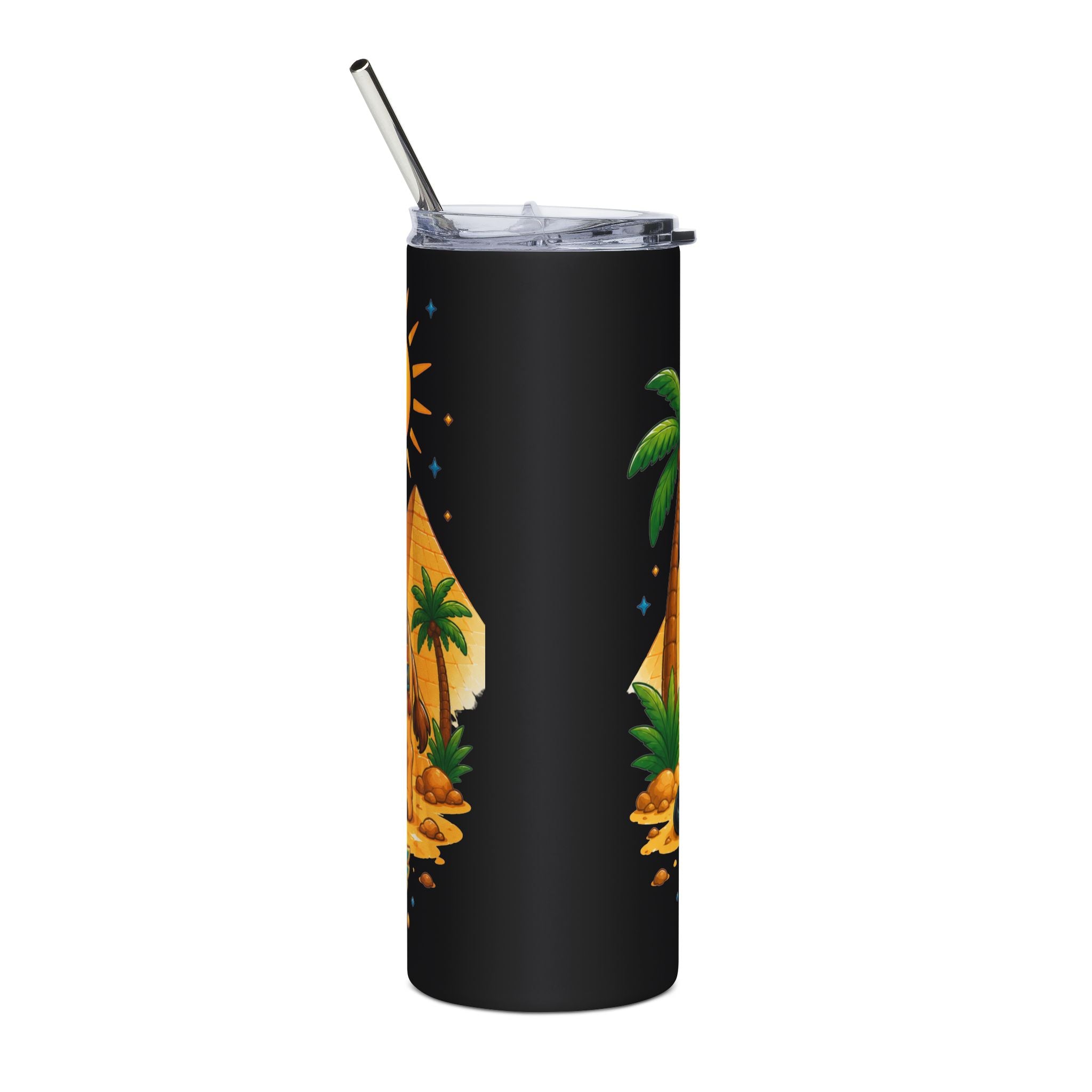 Egyptian Cat and Camel Tumbler | 20oz Stainless Steel Travel Cup