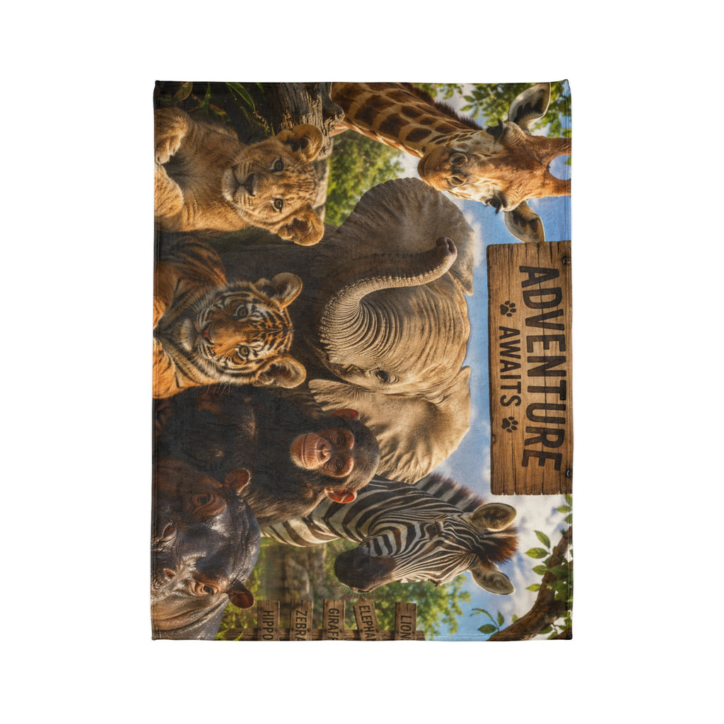 Adventure Awaits Animal Safari Blanket