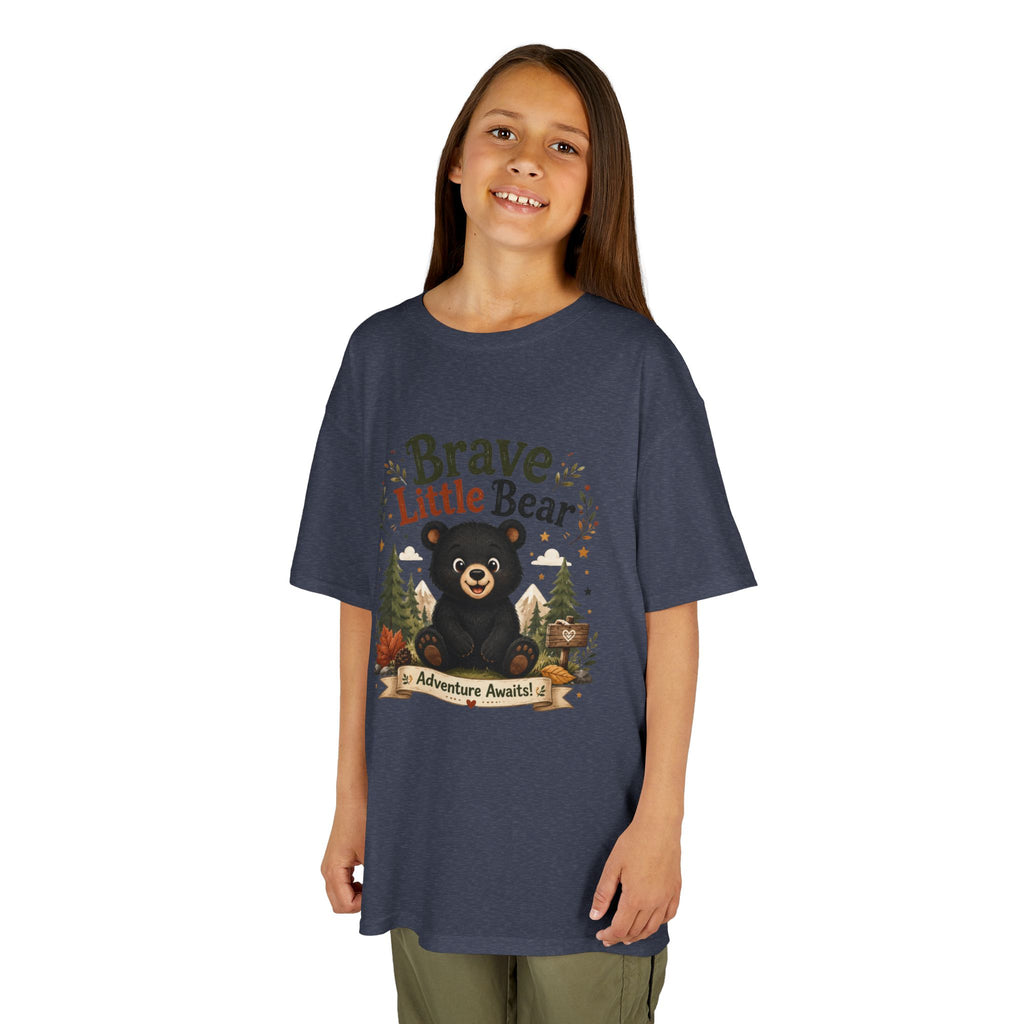 Kids Tee — "Brave Little Bear" Adventure Graphic Shirt