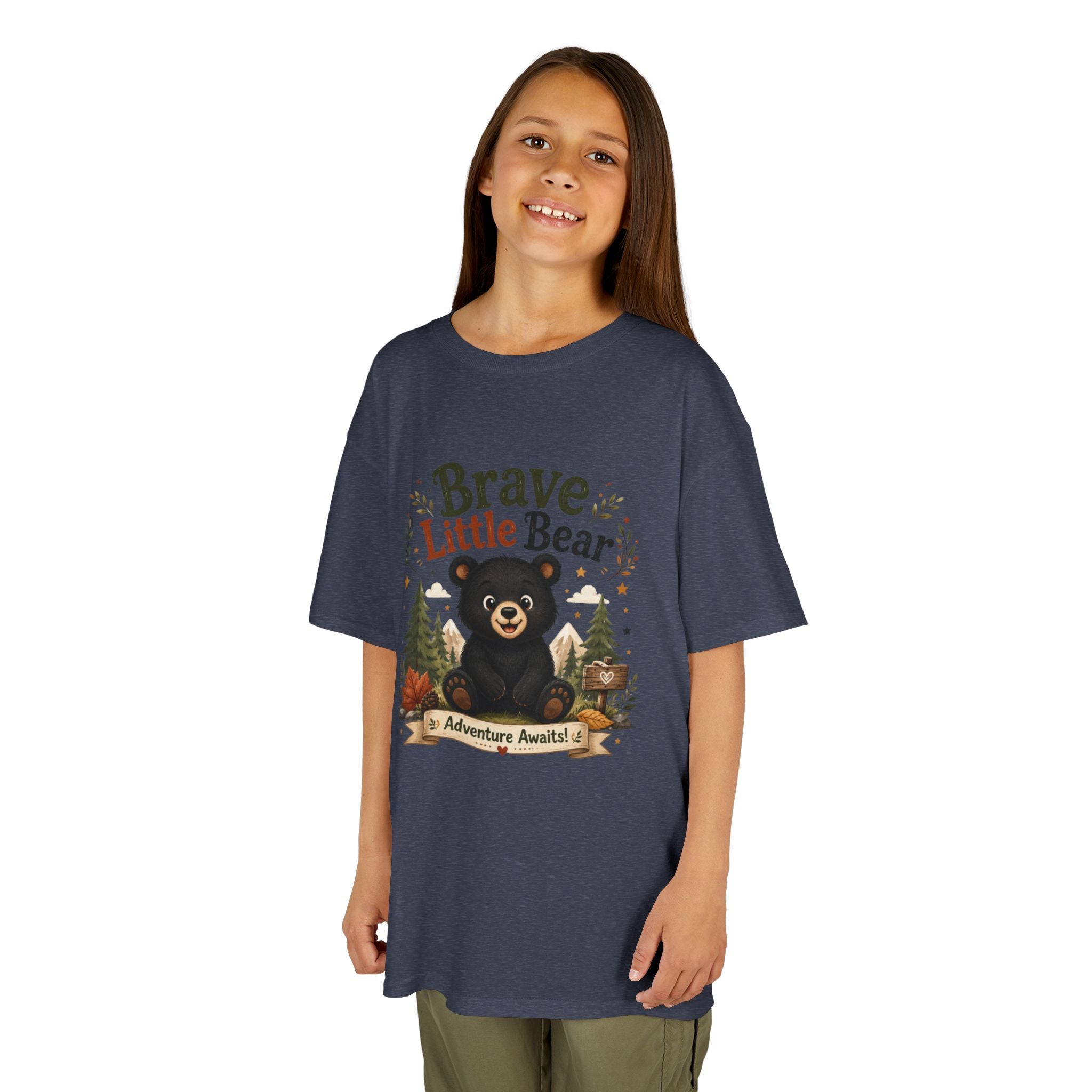 Kids Tee — "Brave Little Bear" Adventure Graphic Shirt