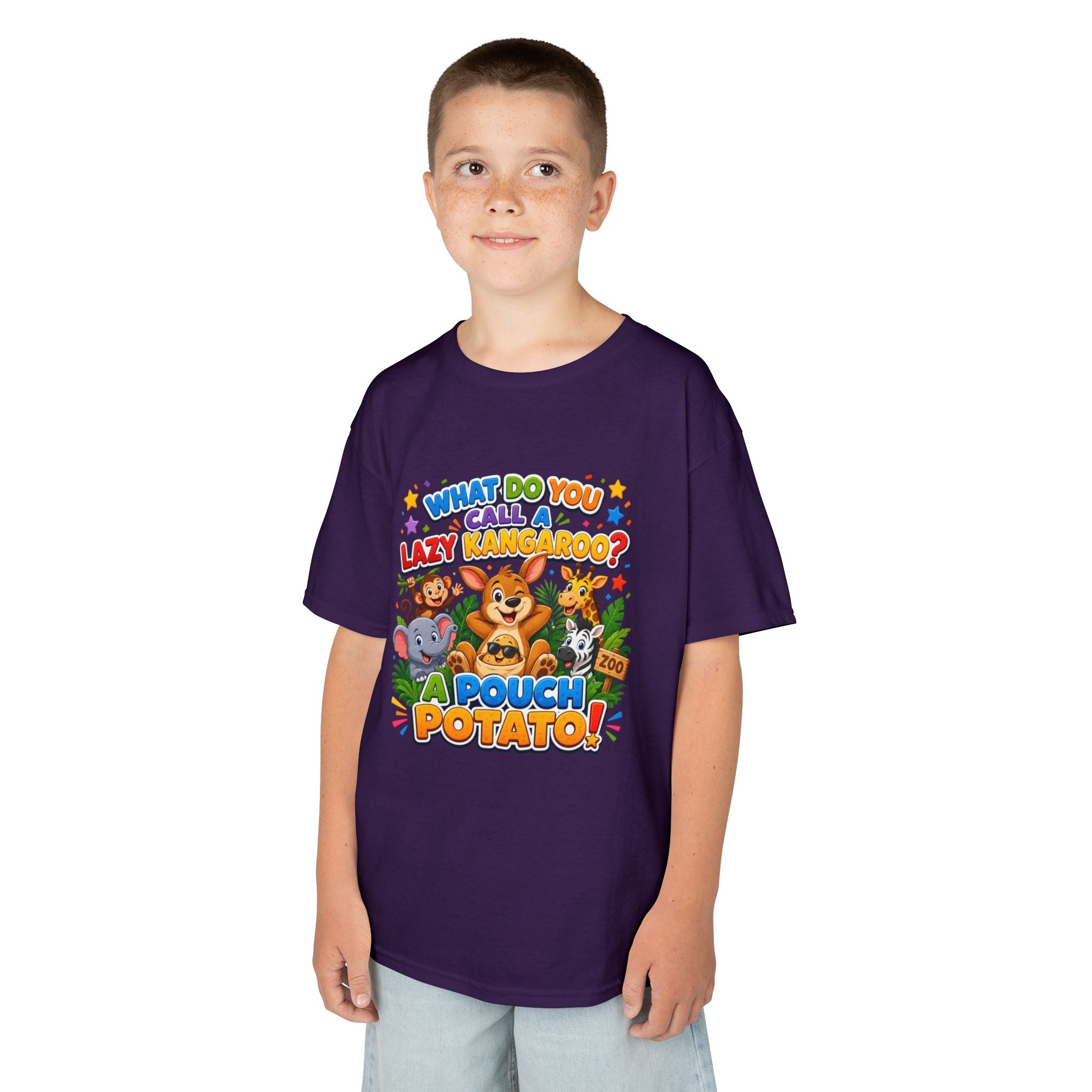 Lazy Kangaroo Pouch Potato Kids T-Shirt | Cute Animal Nursery Tee