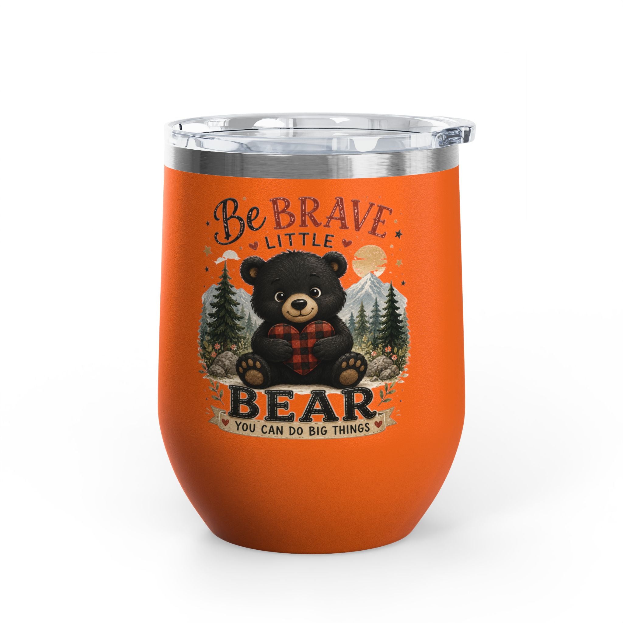 Be Brave Little Bear 12oz Tumbler — Cute Woodland Baby Shower Gift