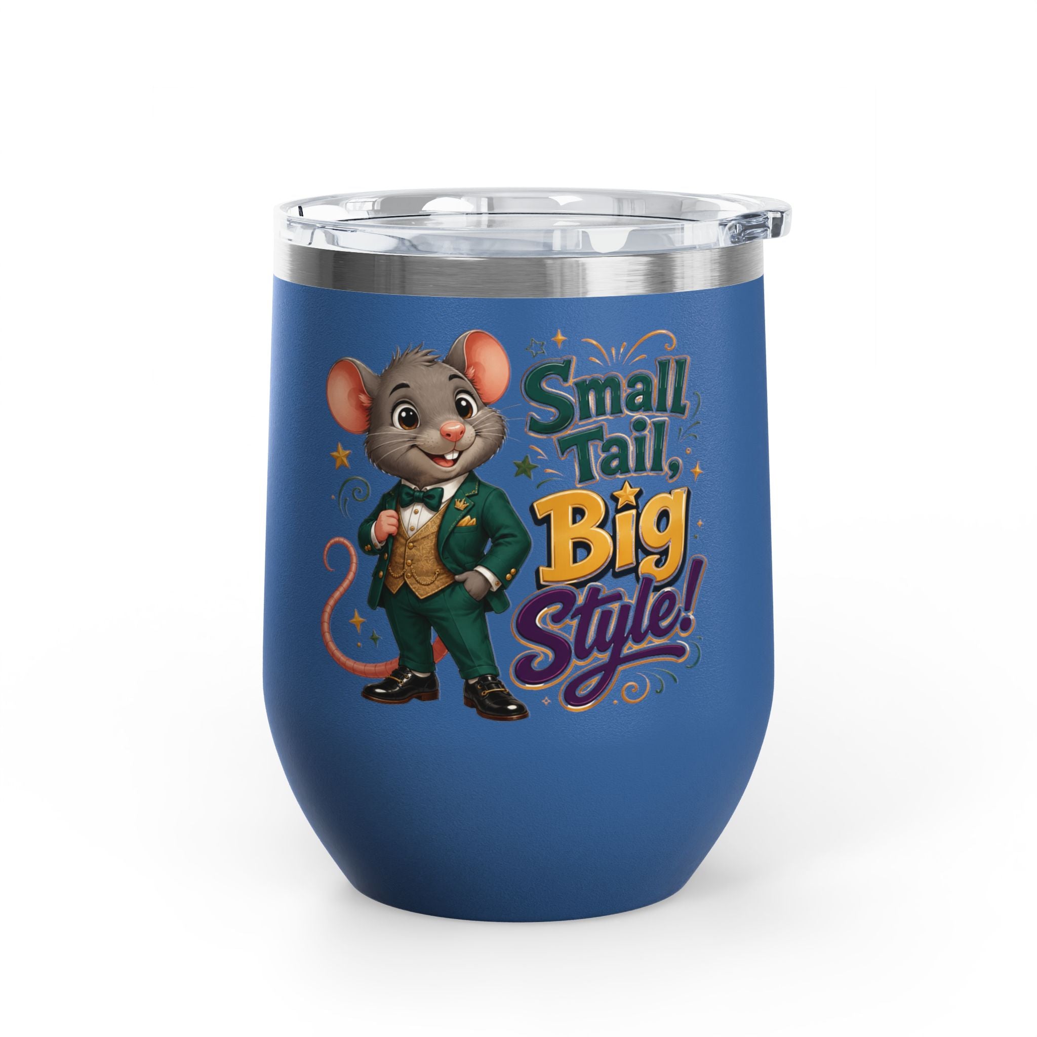 "Small Tail, Big Style!" Cute Mouse 12oz Insulated Cup