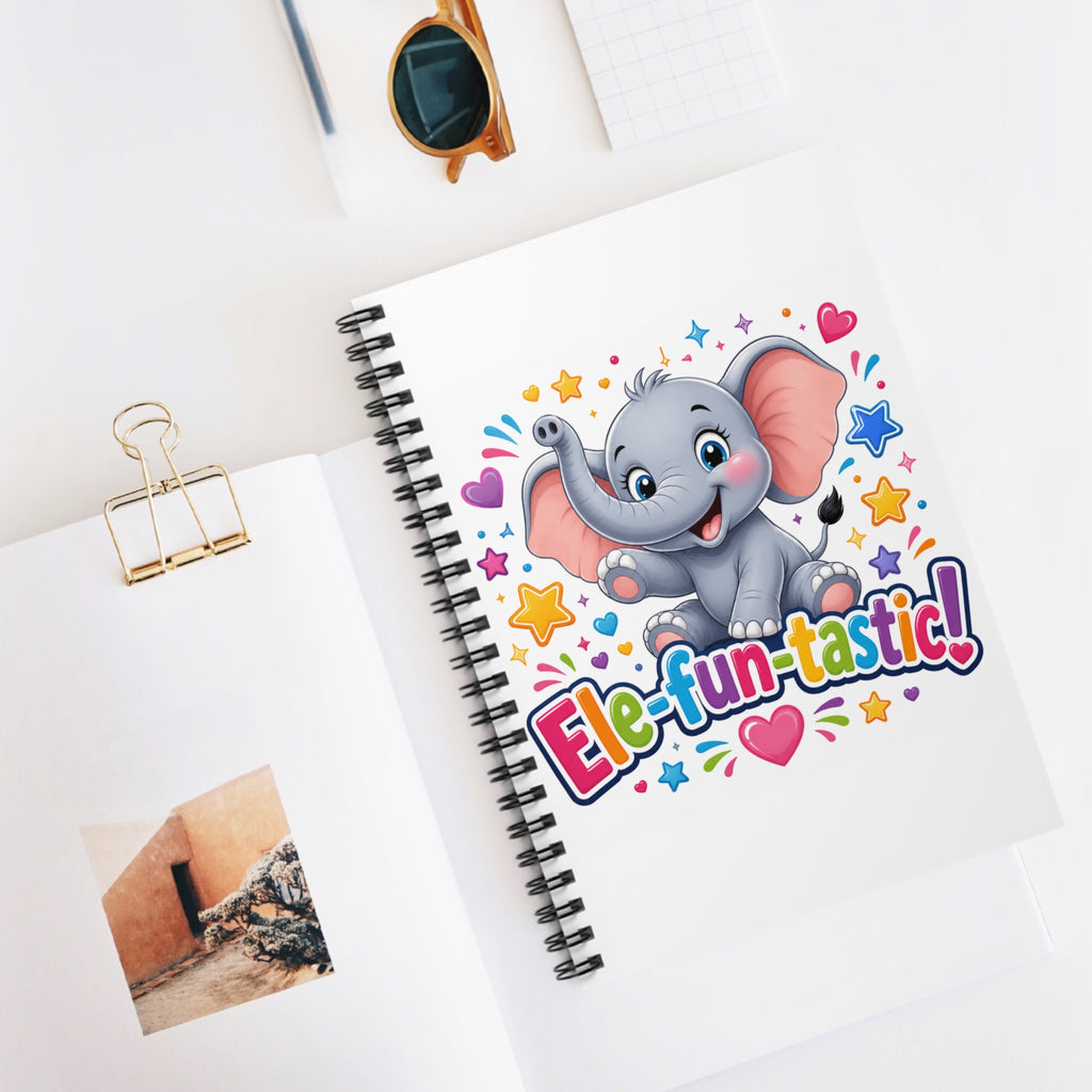 Ele-fun-tastic! Cute Elephant Spiral Notebook — Ruled Journal for Kids