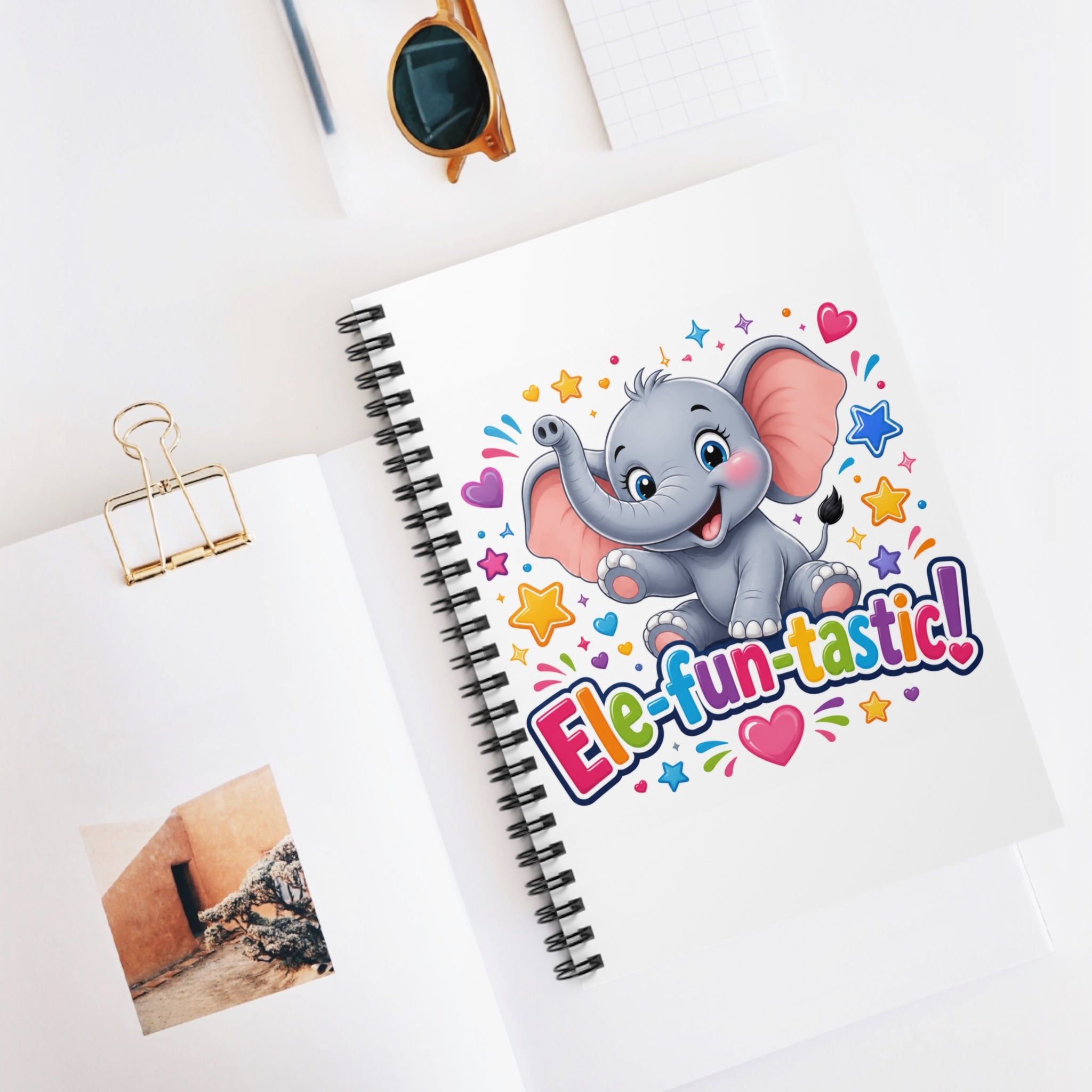 Ele-fun-tastic! Cute Elephant Spiral Notebook — Ruled Journal for Kids