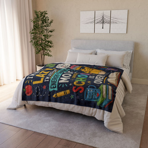 Funny School Pencil Quote Blanket | I'm Not Lazy Energy-Saving Mode