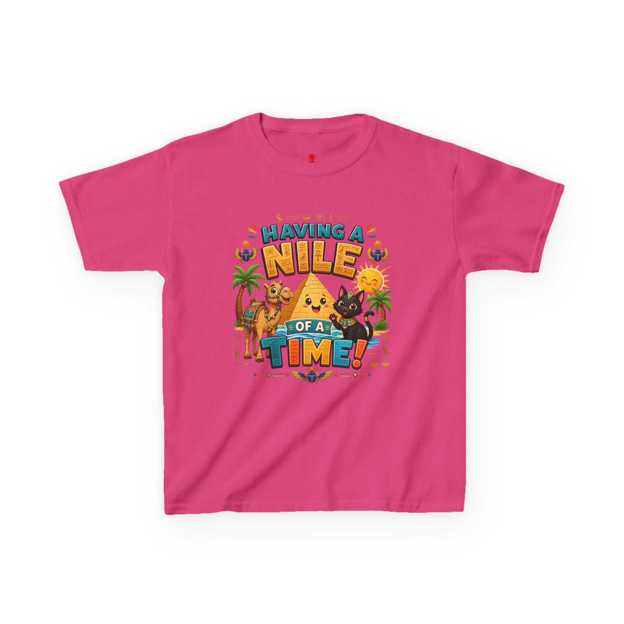 Having a Nile of a Time Kids Tee | Camel Pyramid Desert Cartoon