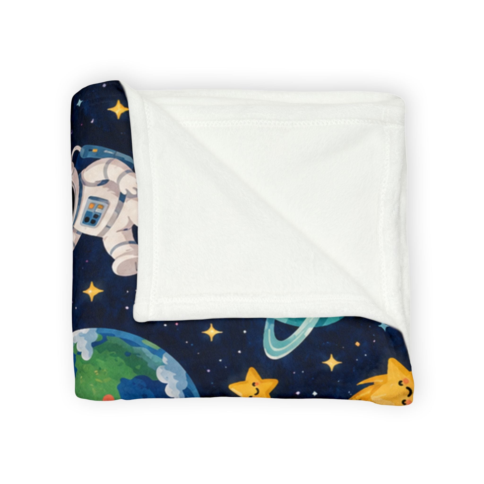 Space-Themed Throw Blanket - "I Need More Space!" Kids Astronaut Cozy Blanket