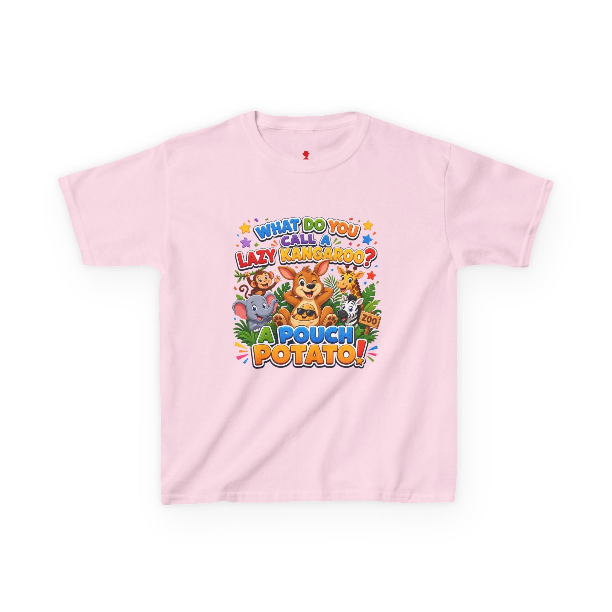 Lazy Kangaroo Pouch Potato Kids T-Shirt | Cute Animal Nursery Tee