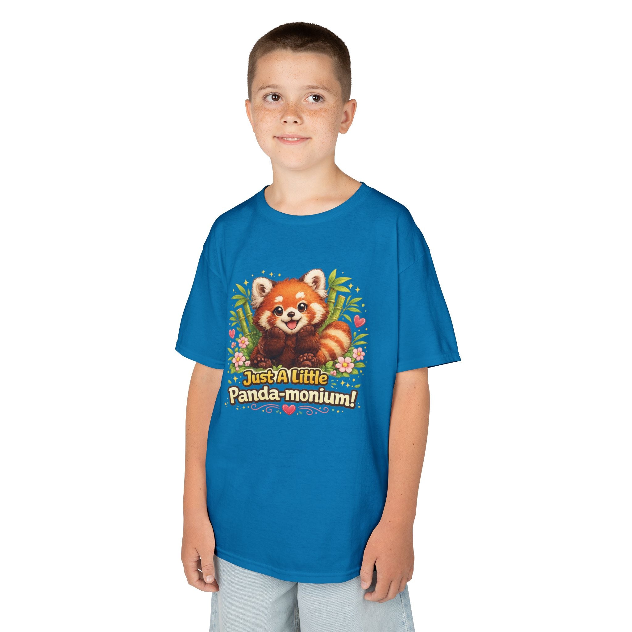Red Panda Illustration Kids T-Shirt | "Just A Little Panda-monium"