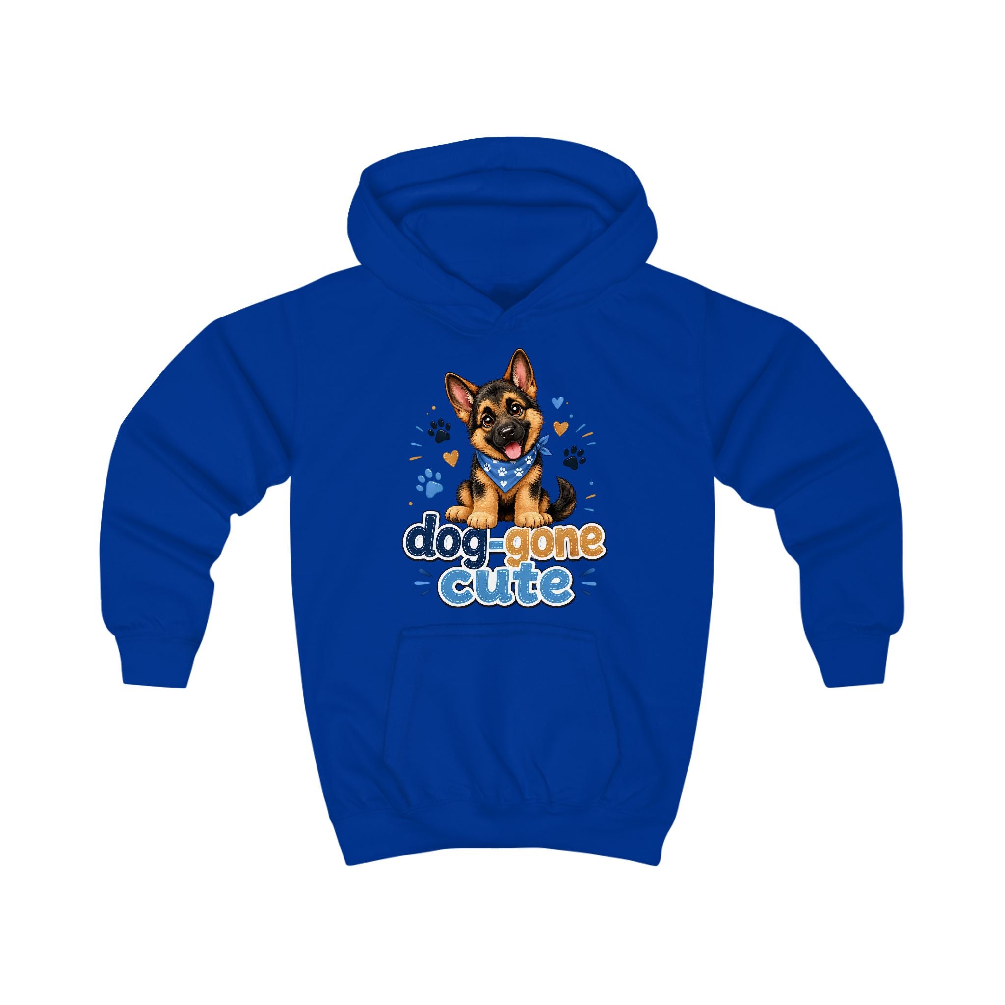 Kids Hoodie - "Dog-Gone Cute" German Shepherd Puppy Graphic Hoodie for Children