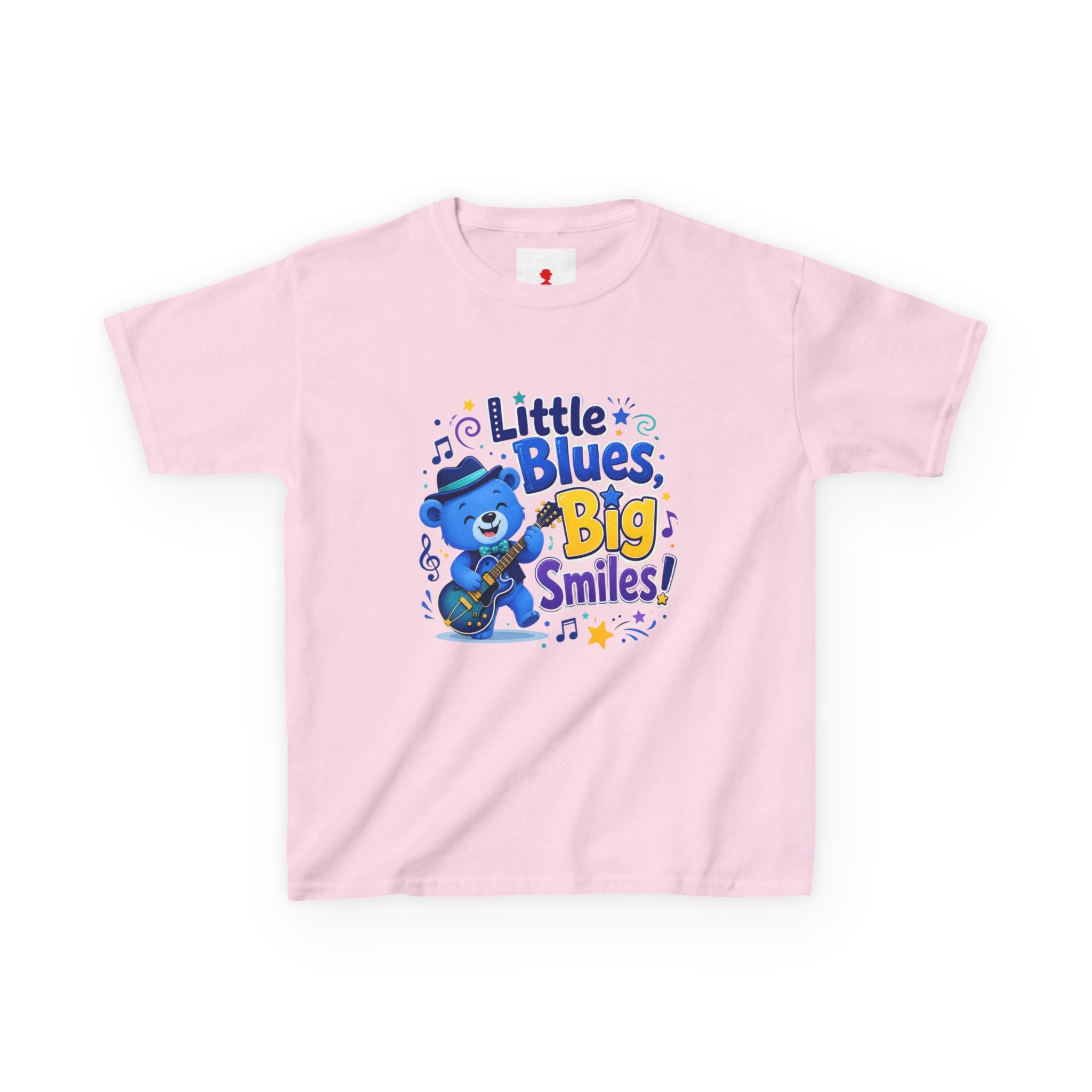 Kids Tee — "Little Blues, Big Smiles!" Guitar-Bear Graphic