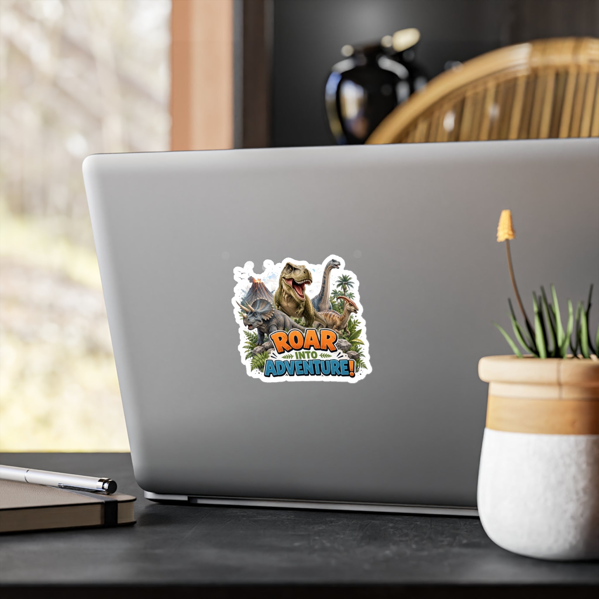 Roar Into Adventure! Dinosaur Kiss-Cut Vinyl Sticker