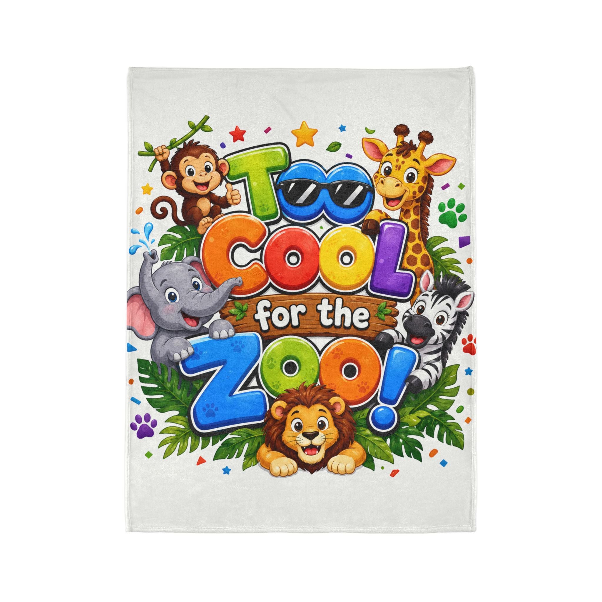 Too Cool for the Zoo! Kids Animal Print Blanket