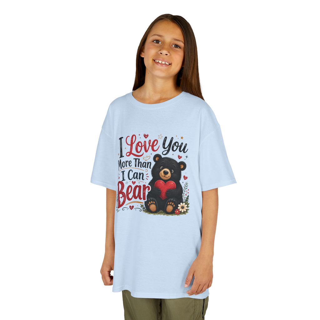 Kids T-Shirt - "I Love You More Than I Can Bear" Cute Bear Valentine Tee