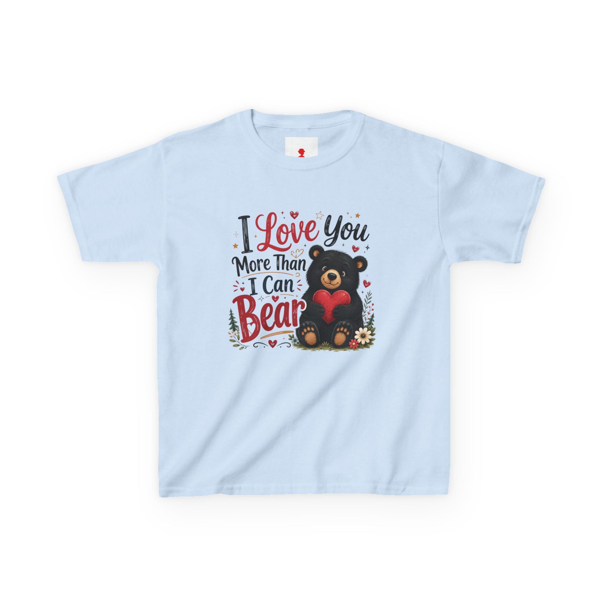 Kids T-Shirt - "I Love You More Than I Can Bear" Cute Bear Valentine Tee