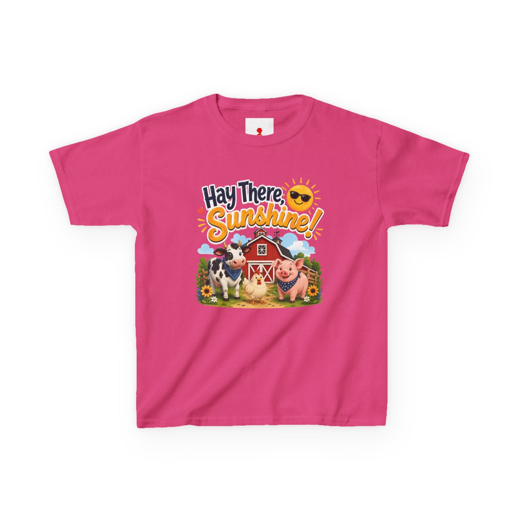 Kids Tee — "Hay There, Sunshine!" Farm Animal Graphic
