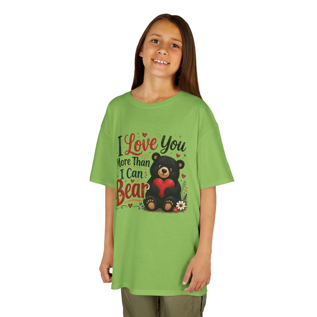 Kids T-Shirt - "I Love You More Than I Can Bear" Cute Bear Valentine Tee