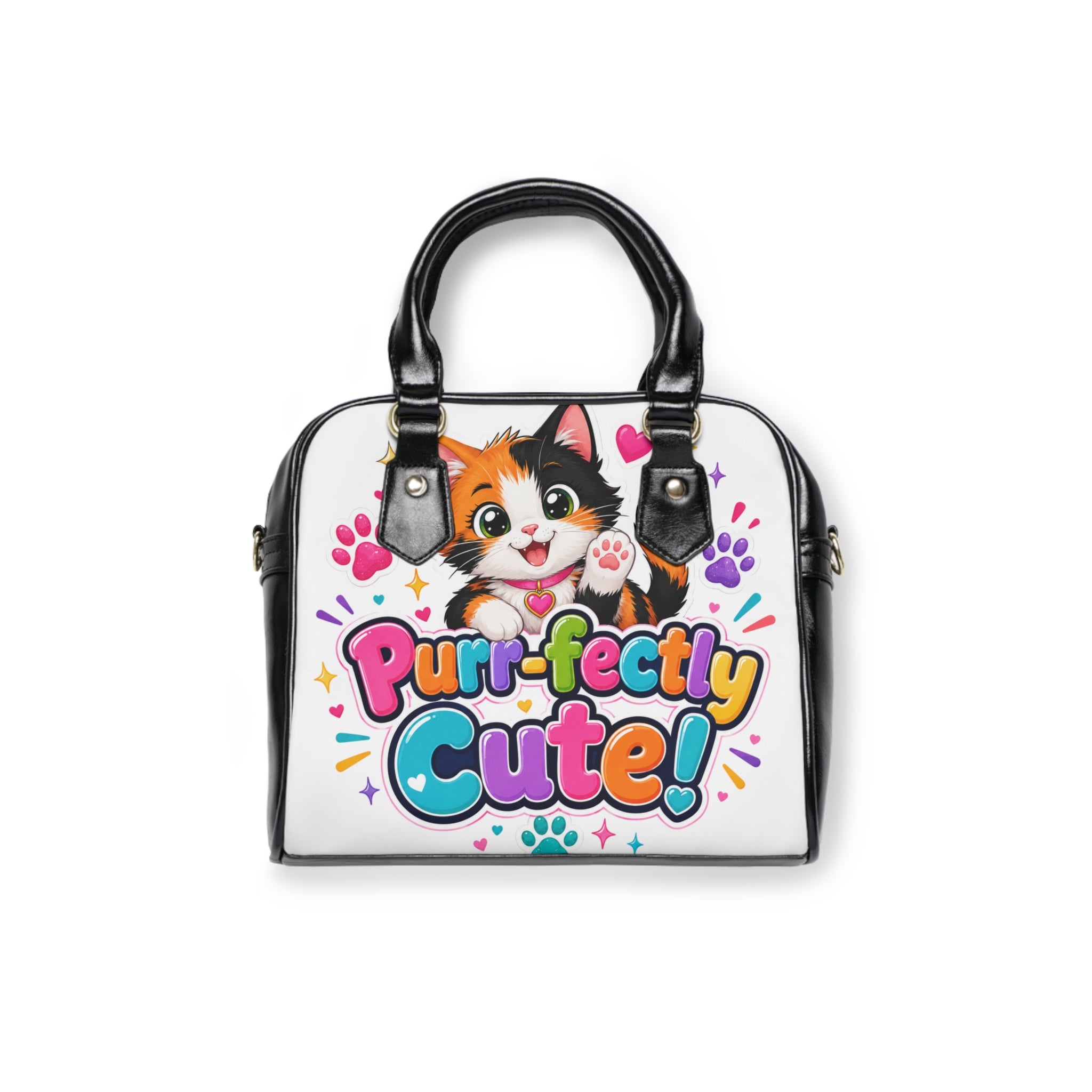 Shoulder Handbag — Purr-fectly Cute Cat Print Shoulder Handbag