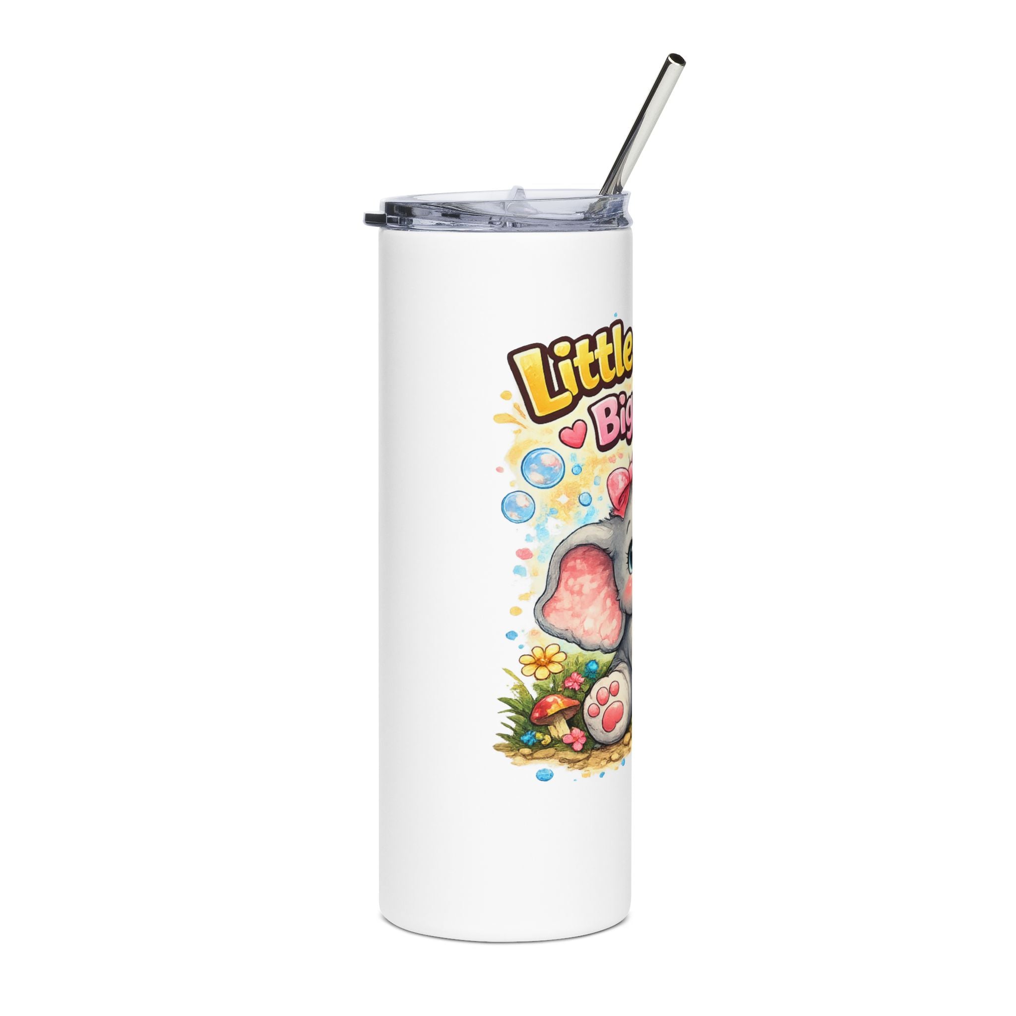 20oz Stainless Tumbler — "Little Peanut, Big Heart" Cute Baby Elephant Travel Cup