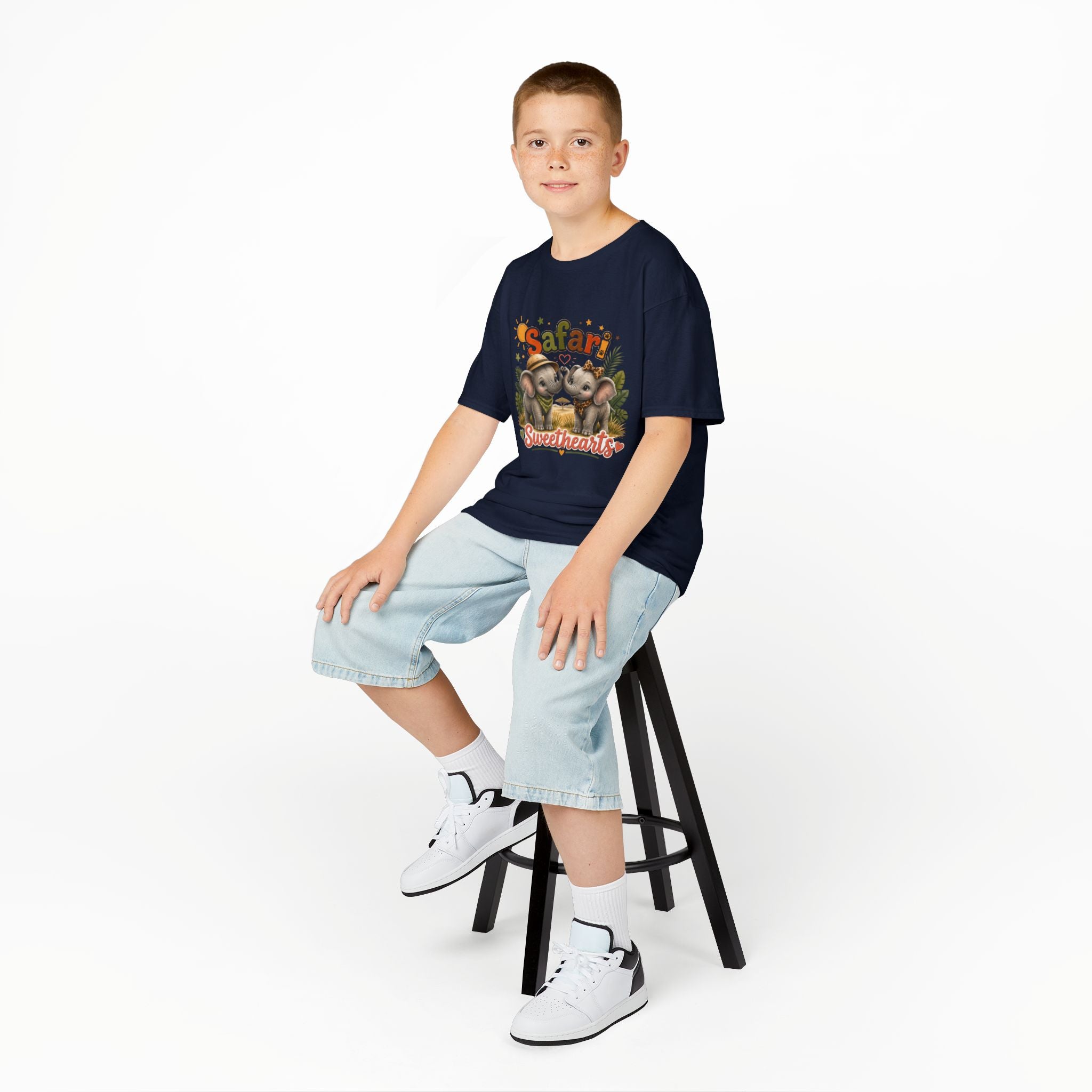 Kids Safari Sweethearts Tee — Cute Elephant Jungle Graphic T-Shirt