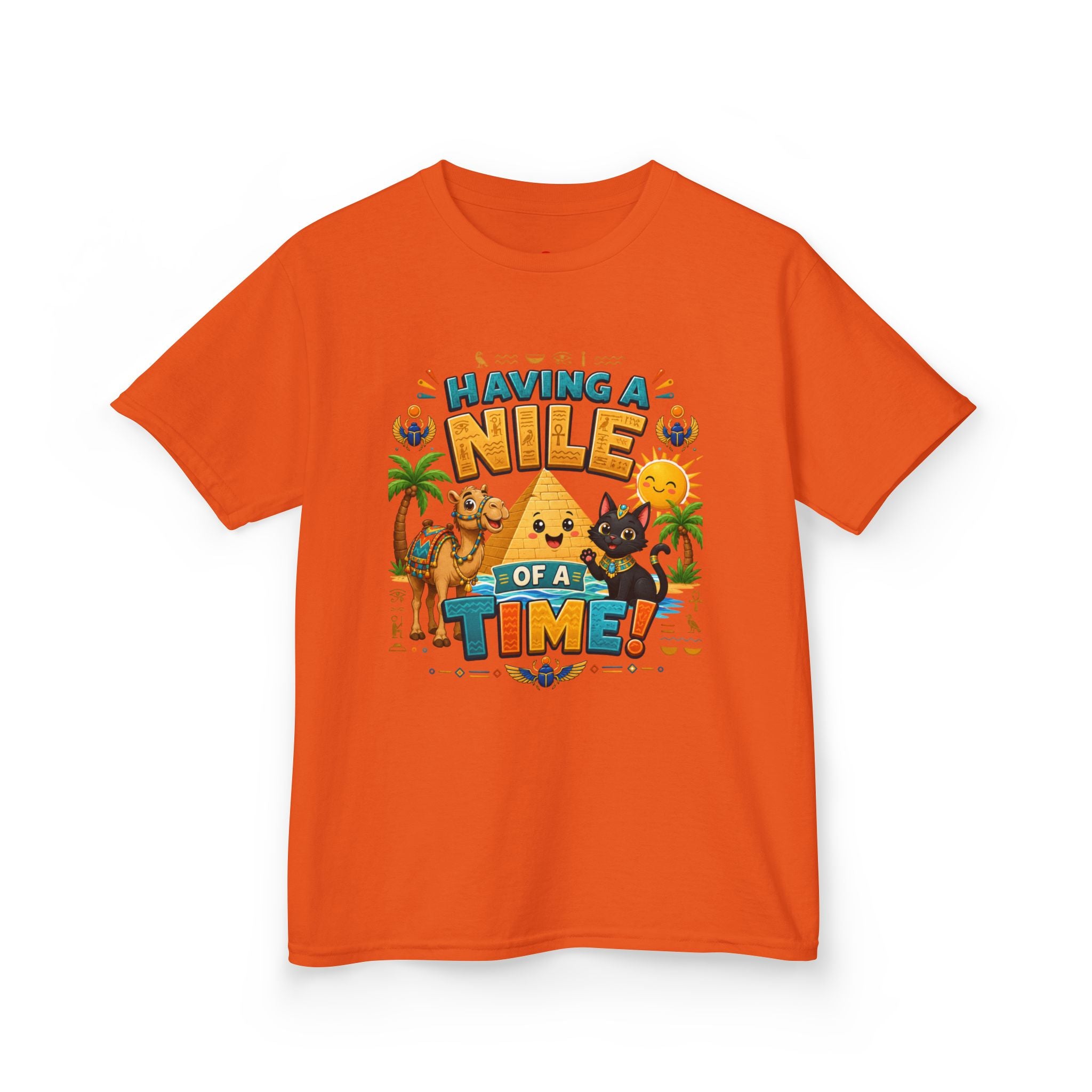 Having a Nile of a Time Kids Tee | Camel Pyramid Desert Cartoon
