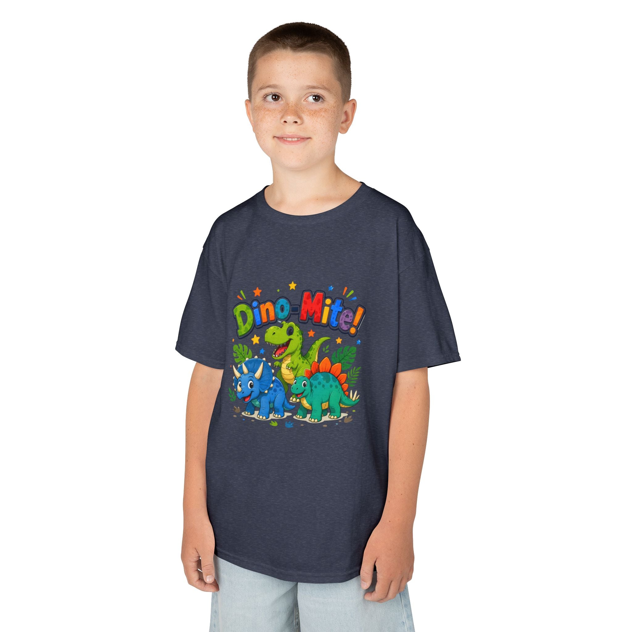 Kids T-Shirt - "Dino-Mite!" Colorful Dino Crew Tee for Toddlers & Kids