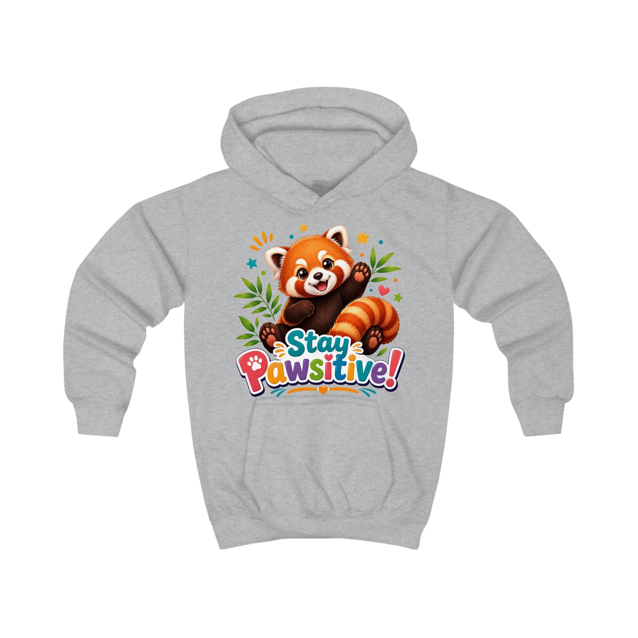 Red Panda 'Stay Pawsitive' Hoodie | Kids Animal Cute Motivational Sweatshirt
