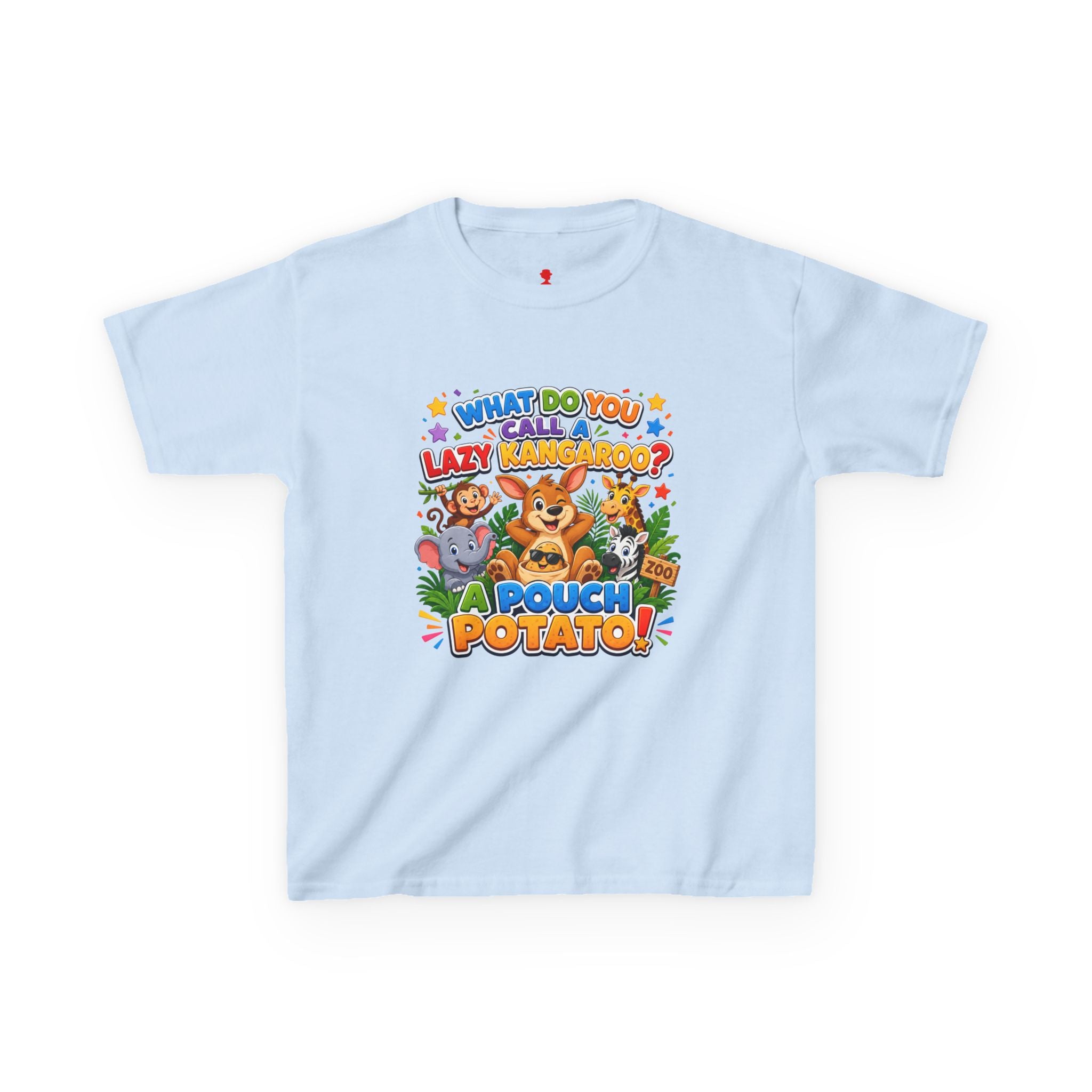 Lazy Kangaroo Pouch Potato Kids T-Shirt | Cute Animal Nursery Tee