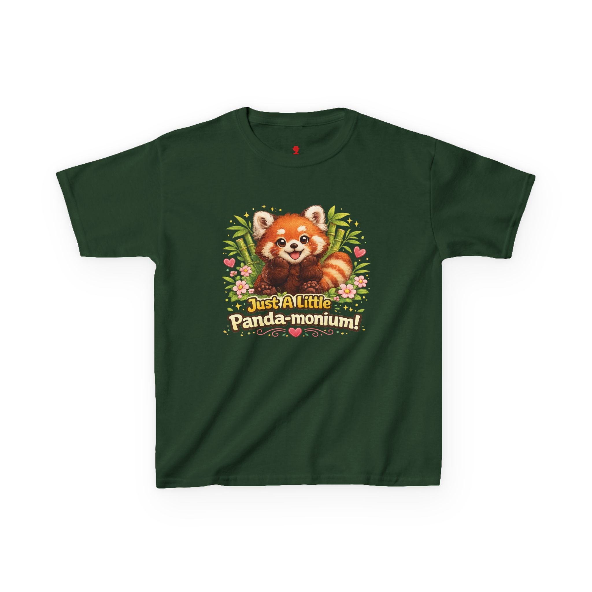 Red Panda Illustration Kids T-Shirt | "Just A Little Panda-monium"