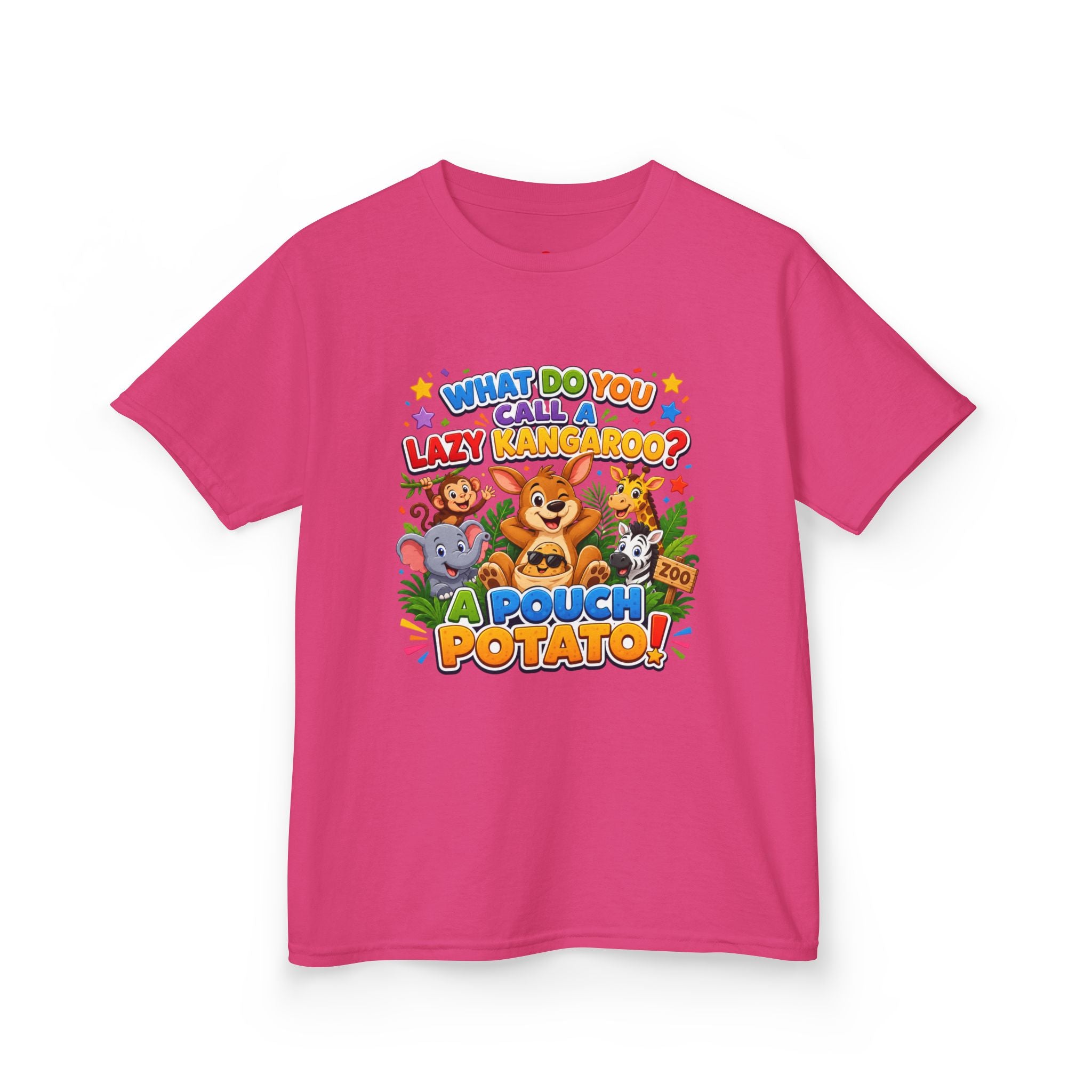 Lazy Kangaroo Pouch Potato Kids T-Shirt | Cute Animal Nursery Tee