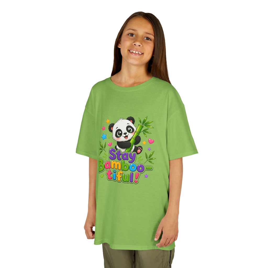 Kids Panda 'Stay Bambootiful!' T-Shirt — Cute Bamboo Forest Tee for Boys & Girls