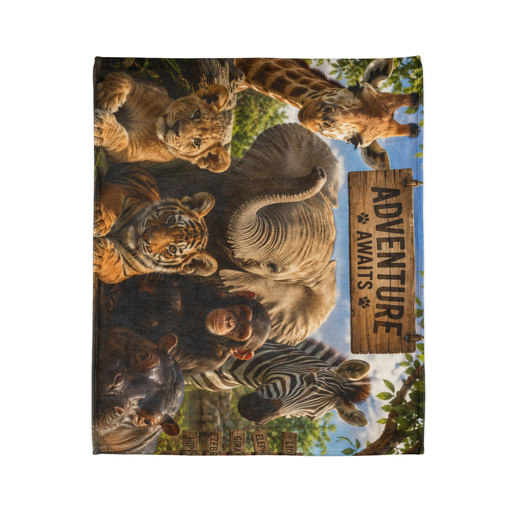 Adventure Awaits Animal Safari Blanket