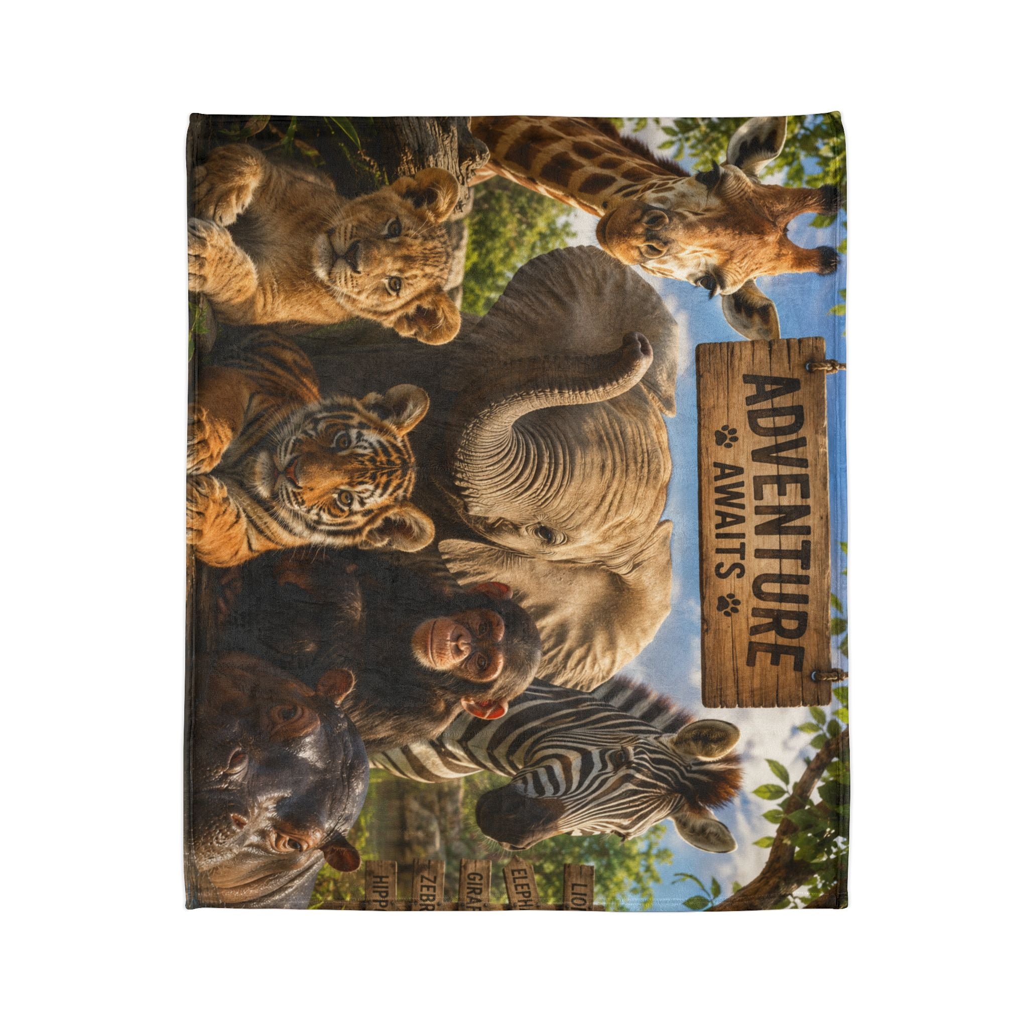 Adventure Awaits Animal Safari Blanket