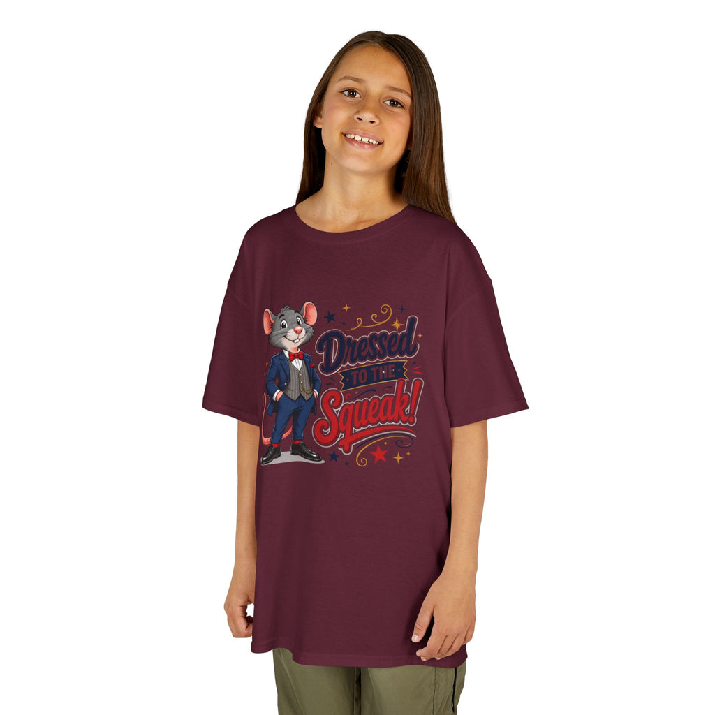 Kids Tee — "Dressed to the Squeak" Cartoon Mouse Graphic