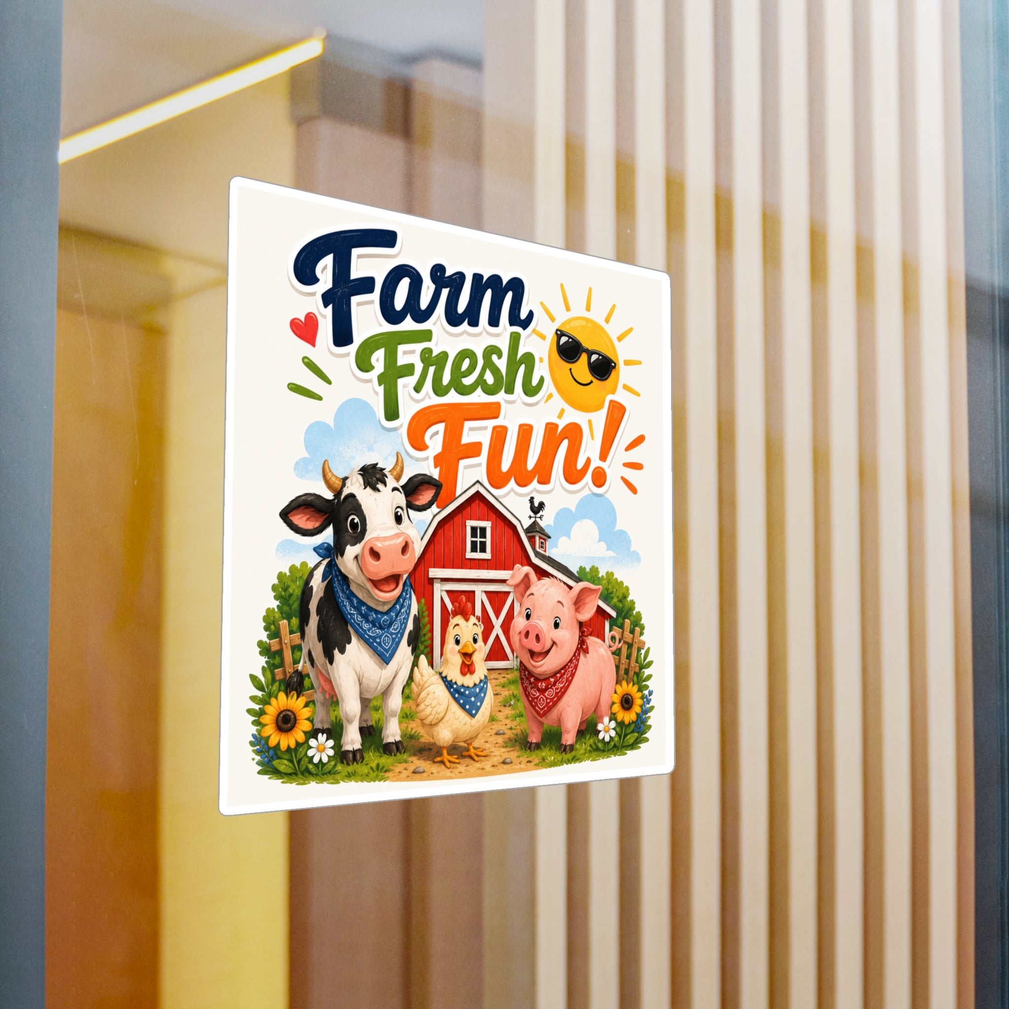 Farm Fresh Fun! Vinyl Sticker — Cute Barnyard Animal Decal