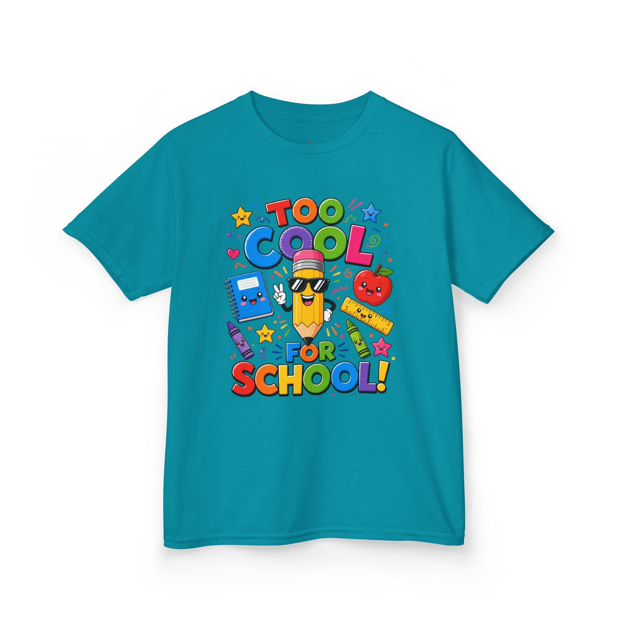 Too Cool For School Kids Tee | Cute Pencil School Supplies Back to School