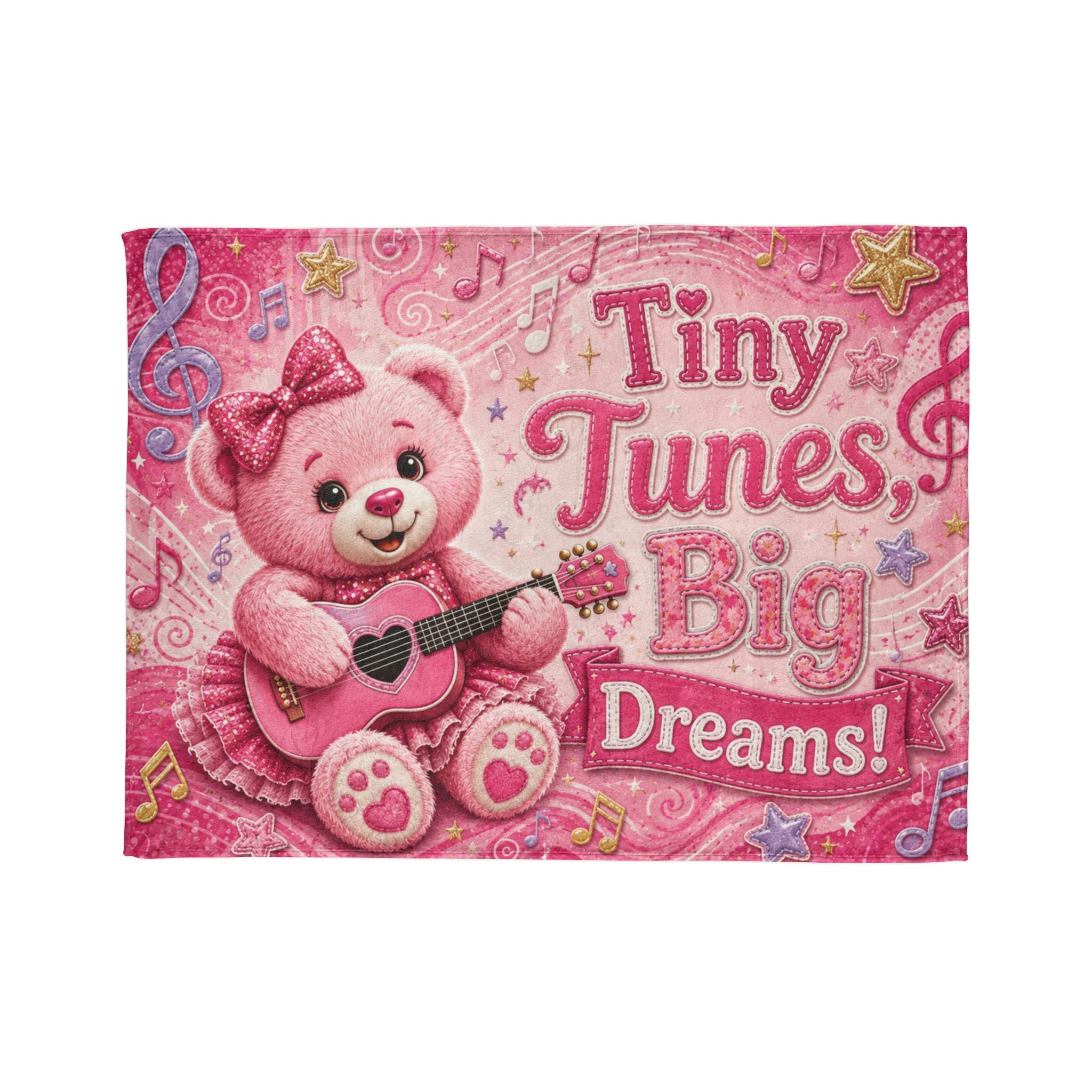 Tiny Tunes, Big Dreams! Pink Teddy Bear Blanket