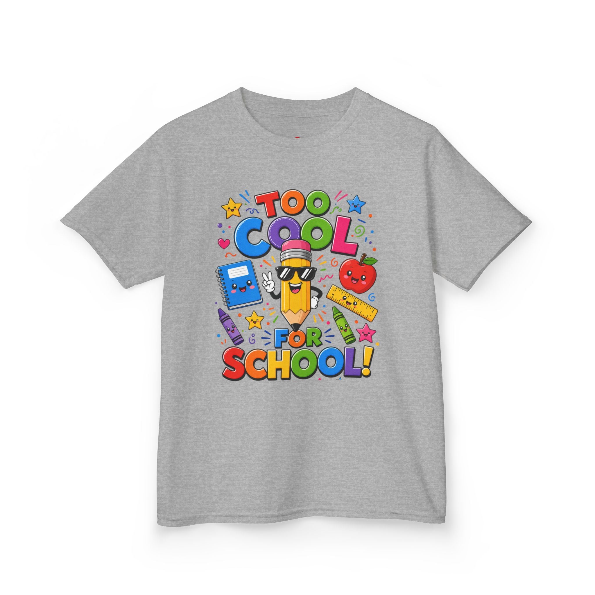 Too Cool For School Kids Tee | Cute Pencil School Supplies Back to School